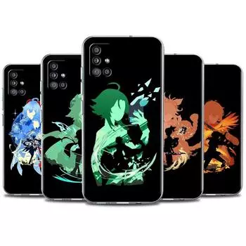 Прозрачный чехол для Samsung Galaxy A52 A12 A51 A32 A21s A71 A32 A22 50 A70 A31 A72 5G, чехол для телефона аниме Genshin Impact Samsung A53 5G