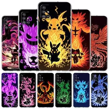 Прозрачный чехол для Samsung Galaxy A52 A12 A51 A32 A21s A71 A32 A22 50 A70 A31 A72 5G, чехол для телефона Pokemon Pikachu Cool Samsung A53 5G