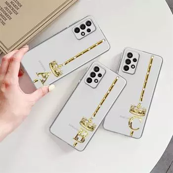 Прозрачный чехол для Samsung Galaxy A52 A12 A51 A32 A21s A71 A32 A22 50 A70 A31 A72 5G чехол для телефона розовое золото 26 букв ABC Samsung A53 5G