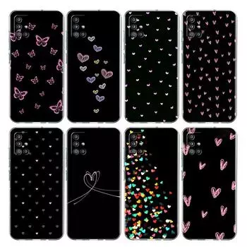 Прозрачный чехол для Samsung Galaxy A52 A12 A51 A32 A21s A71 A32 A22 50 A70 A31 A72 5G чехол для телефона Милое сердце любви Samsung A03