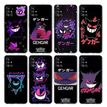 Прозрачный чехол для Samsung Galaxy A52 A12 A51 A32 A21s A71 A32 A22 50 A70 A31 A72 5G, чехол для телефона, японское аниме, Pokemon Gengar Samsung A53 5G