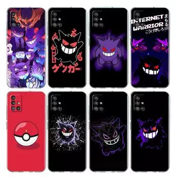 Прозрачный чехол для Samsung Galaxy A52 A12 A51 A32 A21s A71 A32 A22 50 A70 A31 A72 5G, чехол для телефона с забавным покемоном Gengar Samsung A53 5G