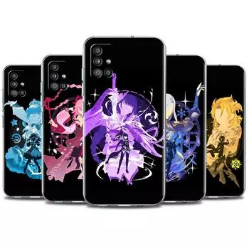 Прозрачный чехол для Samsung Galaxy A52 A12 A51 A32 A21s A71 A32 A22 50 A70 A31 A72 5G чехол для телефона аниме Genshin Impact Cool Samsung A53 5G