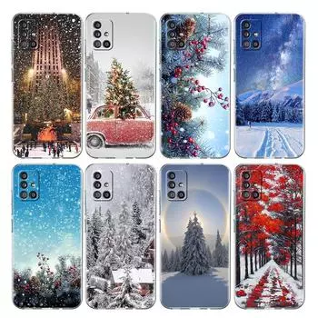 Прозрачный чехол для Samsung Galaxy A52 A12 A51 A32 A21s A71 A32 A22 50 A70 A31 A72 5G, чехол для телефона, зимний жесткий жесткий чехол в Нью-Йорке Samsung A03