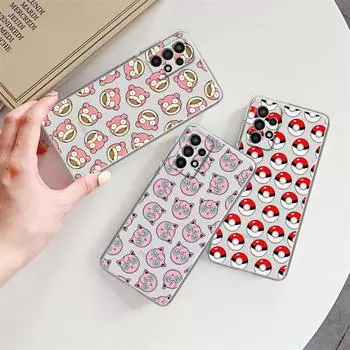 Прозрачный чехол для Samsung Galaxy A52 A12 A51 A32 A21s A71 A32 A22 50 A70 A31 A72 5G чехол для телефона милый Пикачу Pkemon аниме Samsung A53 5G
