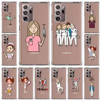 Прозрачный чехол для Samsung Galaxy Note 10 Lite 20 Ultra 9 8 S21 Plus S20 FE S10 S9 S8, силиконовый чехол для телефона, чехол для телефона «Доктор Медсестра», Fundas Samsung S8 Plus