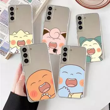 Прозрачный чехол для Samsung Galaxy S22 S20 FE S21 S10 S9 Plus Note 20 Ultra 10 Lite Прозрачный чехол для телефона Милый Покемон Пикачу Samsung S22 Ultra 5G