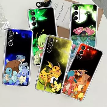 Прозрачный чехол для Samsung Galaxy S22 S20 FE S21 S10 S9 Plus Note 20 Ultra 10 Lite Прозрачный чехол для телефона Pokemon Cute Pikachu Samsung S22 Ultra 5G