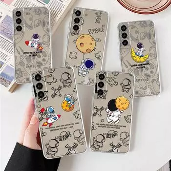 Прозрачный чехол для Samsung Galaxy S22 S20 FE S21 Plus S10 Lite S9 S8 S10e Note 20 Ultra 10 Lite 9 8 Чехол для телефона Астронавты Космонавт Samsung S21 5G