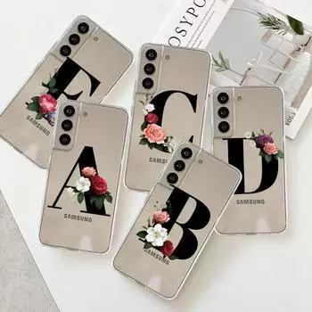 Прозрачный чехол для Samsung Galaxy S22 S20 FE S21 S10 S9 Plus Note 20 Ultra 10 Lite 9, мягкий чехол из ТПУ для телефона с буквами «сделай сам», цветок Samsung S21 5G