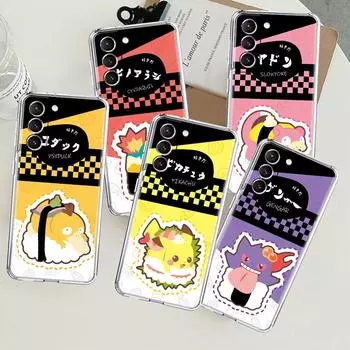 Прозрачный чехол для Samsung Galaxy S22 S20 FE S21 S10 S9 Plus Note 20 Ultra 10 Lite, прозрачный чехол для телефона с рисунком Покемона, суши Samsung S22 Ultra 5G