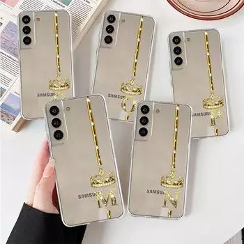 Прозрачный чехол для Samsung Galaxy S22 S20 FE S21 Plus S10 Lite S9 S8 S10e Note 20 Ultra 10 Lite 9 8 Чехол для телефона розовое золото 26 букв Samsung S21 5G