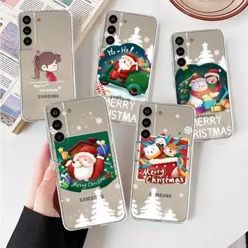 Прозрачный чехол для Samsung Galaxy S22 S20 FE S21 Plus S10 Lite S9 S8 S10e Note 20 Ultra 10 Lite 9, чехол для телефона, Рождественский снеговик Samsung S21 5G