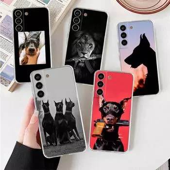 Прозрачный чехол для Samsung Galaxy S22 S20 FE S21 S10 S9 Plus Note 20 Ultra 10 Lite Phone Shell Animal Dachshund Doberman Dog Samsung S21 5G