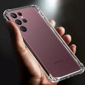 Прозрачный чехол для Samsung Galaxy S22 Ultra 5g с утолщенной подушкой безопасности, противоударный, мягкий, из ТПУ, чехол для телефона S 22, прозрачная задняя крышка, чехлы 6,8 дюйма for samsung s22ultra прозрачный