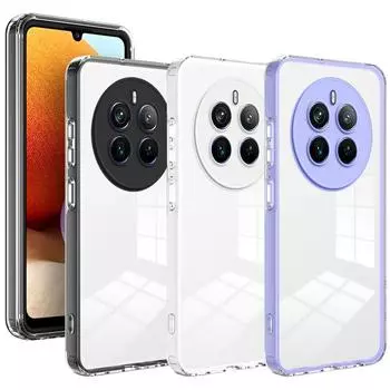 Прозрачный чехол для телефона 2 в 1 для Realme 12 Pro + Realme12 Pro 11 Pro Plus 10 9i C51 C53 C55, защитный глянцевый прозрачный чехол для камеры Realme 12 Pro Plus чёрный