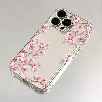 Прозрачный чехол для телефона Cherry Blossoms Flowers для iPhone 16 15 14 13 12 11 Pro Max X XR XS Max 7 8 Plus SE 2020, противоударный силиконовый чехол для телефона TPU Apple 15ProMax