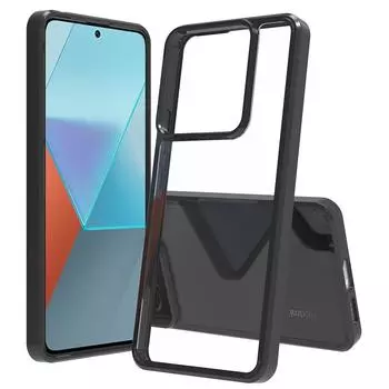 Прозрачный чехол для телефона для Redmi Note 13 Pro Plus Note12 Note11 Note10 Xiaomi 14 Pro Poco X4 X5 5G Funda Capa Легкий ТПУ/ПК Противоударный чехол for Redmi Note 13 5G чёрный