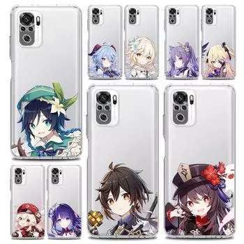 Прозрачный чехол для телефона Genshin Impact Game для Xiaomi Redmi Note 12 10C 10 11 9 8 Pro Plus 9S 7 8T 9T 9A 8A 9C K50 K40, игровой чехол Redmi Note 7
