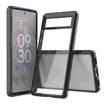 Прозрачный чехол для телефона Google Pixel 9 8 7 6 Pro XL 8 7 6 Pro Funda Capa Легкий противоударный чехол из ТПУ/ПК для Pixel 5 5A 6A 7A 8A 9A for Pixel 9/9Pro чёрный