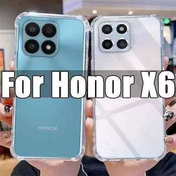 Прозрачный чехол для телефона Huawei Honor X6, прозрачный чехол из ТПУ Honor X 6 Honorx6 6,5 дюйма, противоударный чехол VNE-LX1 с защитой от царапин For Honor X6 чистый