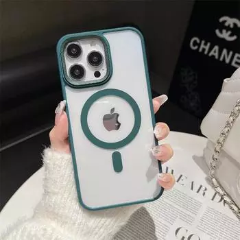 Прозрачный чехол для телефона iPhone 14 Pro, чехол для iPhone 11, 13, 12, 15 Pro Max Plus, противоударный мягкий бампер для чехла для беспроводной зарядки Magsafe For iPhone 14 Plus
