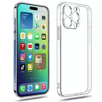 Прозрачный чехол для iPhone 16 15 14 12 11 13 Pro Max, силиконовый мягкий чехол на iPhone 13 Mini X XS Max XR 8 7 14 Plus SE, задняя крышка iPhone 14 Pro Max прозрачный