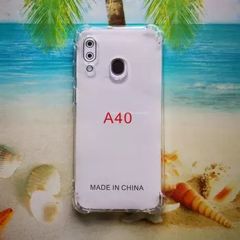 Прозрачный чехол для телефона из ТПУ в стиле милитари A40 с защитой от падений и шнурком. A40 прозрачный