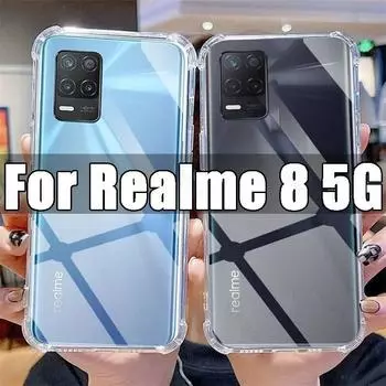Прозрачный чехол для телефона Realme 8 5G, прозрачный чехол из ТПУ Realme8 6,5 дюйма RMX3241, противоударные чехлы с защитой от царапин For Realme 8 5G чистый