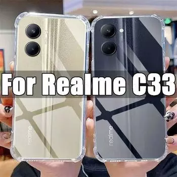 Прозрачный чехол для телефона Realme C33, прозрачный чехол из ТПУ Realme C 33 6,5 дюйма, RMX3624, противоударные чехлы с защитой от царапин For Realme C33 чистый