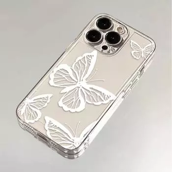 Прозрачный чехол для телефона Retro Art Butterfly для iPhone 16 15 14 13 12 11 Pro Max X XR XS Max 7 8 Plus SE 2020, ударопрочный силиконовый прозрачный чехол для телефона TPU Apple 15ProMax