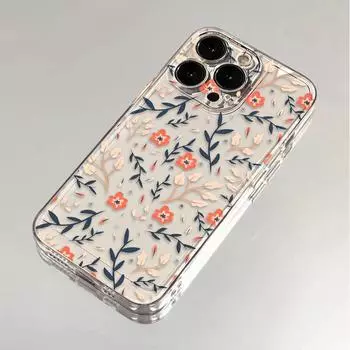 Прозрачный чехол для телефона Retro Art Flowers для iPhone 16 15 14 13 12 11 Pro Max X XR XS Max 7 8 Plus SE 2020, ударопрочный силиконовый прозрачный чехол для телефона TPU Apple 15ProMax
