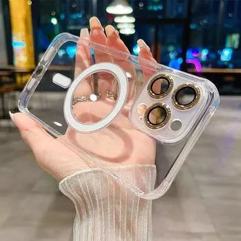 Прозрачный чехол для телефона с беспроводной зарядкой для Iphone 14 13 12 11 Pro Max 14 Plus 14pro Max противоударная защита объектива мягкий акриловый чехол For iPhone 11Pro Max