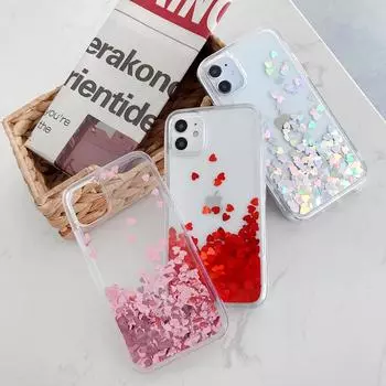 Прозрачный чехол для телефона с блестками и зыбучими песками для iPhone 13 12PRO 13 12 Pro Max SE 2020 11 Pro Max, мягкий чехол из ТПУ для задней панели телефона