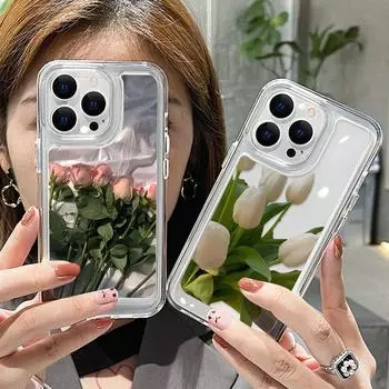 Прозрачный чехол для телефона с цветком для iPhone 13, чехлы для iPhone 11 12 13 14 Pro Max 7 8 Plus Se 2022 2020 X Xsmax Xr, мягкая задняя крышка, Fundas For iPhone 7 Plus