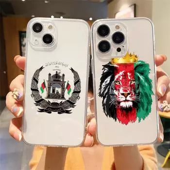 Прозрачный чехол для телефона с флагом Афганистана для iPhone 15 14 13 11 12 Pro Max X XR XS 7 8 Plus SE, роскошный чехол Funda Capa iPhone 14Pro Max