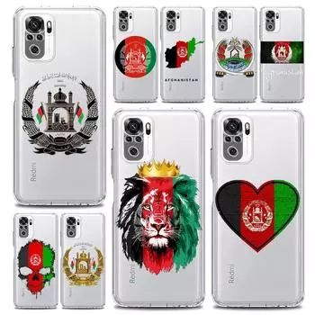 Прозрачный чехол для телефона с флагом Афганистана для Xiaomi Redmi Note 12 5G 10C 10 11 9 8 Pro Plus 9S 7 8T 9T 9A 8A 9C K50 K40 Redmi Note 7
