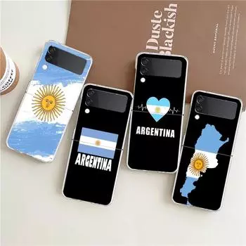 Прозрачный чехол для телефона с флагом Аргентины Soccer 10 для Samsung Galaxy Z Flip 4, тонкий, высокий, жесткий чехол для Galaxy Z Flip 3, 5G Galaxy Z Flip 5G