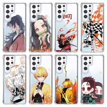 Прозрачный чехол для телефона с изображением аниме «Убийца демонов» для Samsung S10 S20 Fe S21 S22 S8 S9 Plus S21ultra, противоударный прозрачный чехол с рисунком из мультфильма Samsung Note 20Ultra
