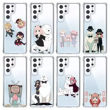 Прозрачный чехол для телефона с изображением аниме Spy X Family для Samsung S10 S20 Fe S21 S22 S8 S9 Plus S21ultra S22ultra, противоударная задняя крышка, чехол Samsung S21 Plus
