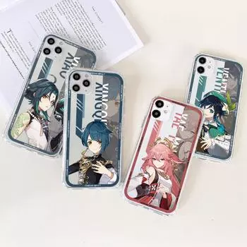 Прозрачный чехол для телефона с изображением аниме Genshin Impact для iPhone 13 12 Mini 14 11 Pro 7 8 X XR XS Max 5 6 6S Plus SE 2022 2020, матовый мягкий чехол 6Plus and 6sPlus