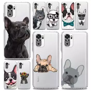 Прозрачный чехол для телефона с изображением мопса французского бульдога для Xiaomi Redmi Note 12 10C 10 11 9 8 Pro Plus 9S 7 8T 9T 9A 8A 9C K50 K40 игровой чехол Redmi Note 9