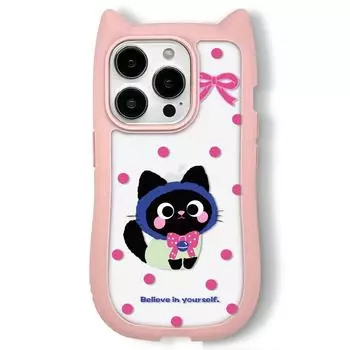 Прозрачный чехол для телефона с кошачьими ушками для iPhone 16 15 14, совместимый и подходящий для 13/12/11 promax Headscarf Kitten 16