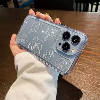 Прозрачный чехол для телефона Crystal Gold Rose для iPhone 8, чехлы для iPhone 14, 13, 12, 11 Pro Max, Xs, X, Xr, 7, 8 Plus, Se 2022, 2020, противоударные чехлы For iPhone 7 Plus