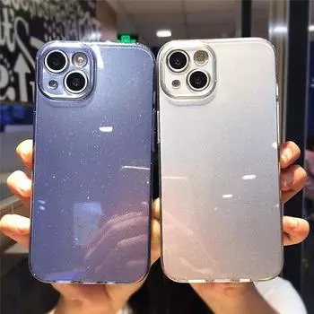 Прозрачный чехол для телефона с ледяным кристаллом и блестками для Iphone 13 12 11 Pro Max Xr Xs X 11 13 Pro, защита объектива, противоударная прозрачная задняя крышка For iPhone 13Pro Max