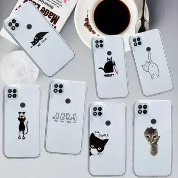 Прозрачный чехол для телефона с милым котом и животным арт-дизайном для Xiaomi redmi note xf poco 10 11 9 7 8 3 his pro, чехол redmi note 8
