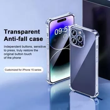 Прозрачный чехол для телефона с приподнятыми краями, амортизирующий ударопрочный чехол для телефона с точными вырезами, защитный чехол для iPhone For iphone 15