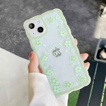 Прозрачный чехол для телефона с волнами для Iphone 11 12 13 14 Pro Max 13 Mini Xr X Xs 7 8 Plus Se 2022 2020, мягкие чехлы с милыми мультяшными цветами и цветами For iPhone 7