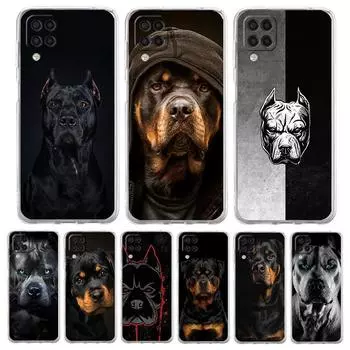 Прозрачный чехол для телефона Samsung Galaxy A13 A51 A71 A21S A12 A11 A31 A52 A41 A23 A53 A73 A32 5G A03S, силиконовый чехол с собакой-ротвейлером Samsung A23