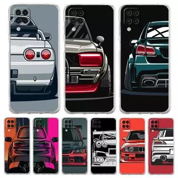 Прозрачный чехол для телефона Samsung Galaxy A13 A51 A71 A21S A12 A11 A31 A52 A41 A23 A53 A73 A32 5G A03S Мягкий чехол Япония JDM спортивный автомобиль Samsung A13